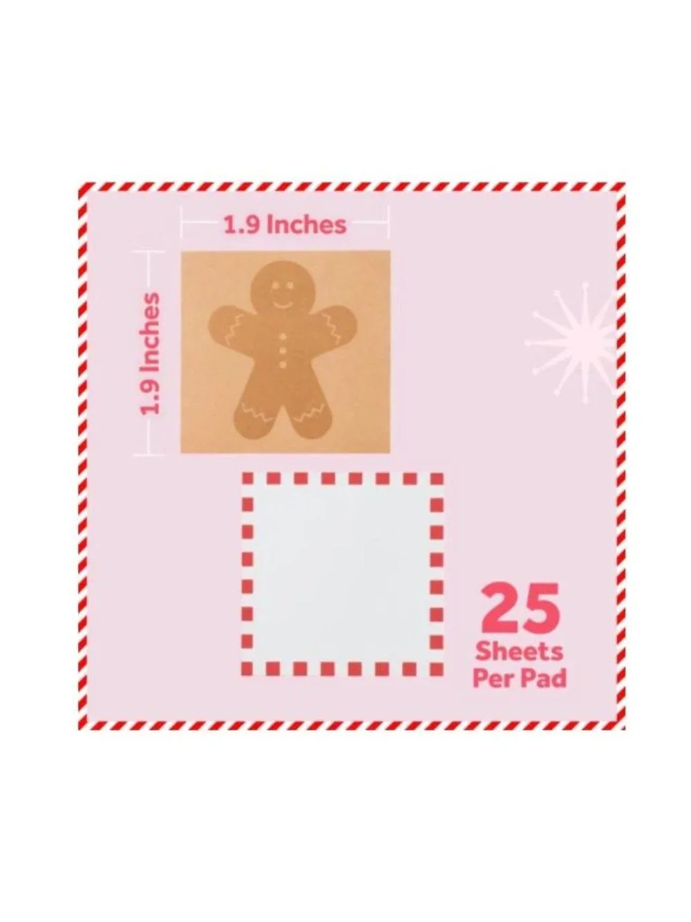Post-it® 2 Packs Jingle Notes Gingerbread Man/Candy And Pink Green Round Candy